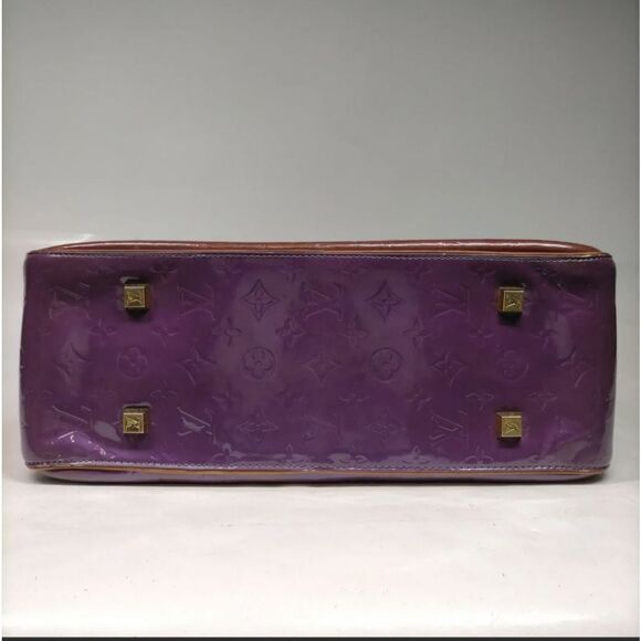 Authentic Louis Vuitton LV Hand Bag M91081 Sutton Purple/Bronze Vernis 2104323. - Picture 5 of 9